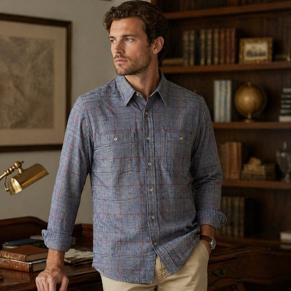 Christian Dior Other - Vintage Christian Dior Monsieur Plaid Shirt Mens L Cotton Button Up USA 90s